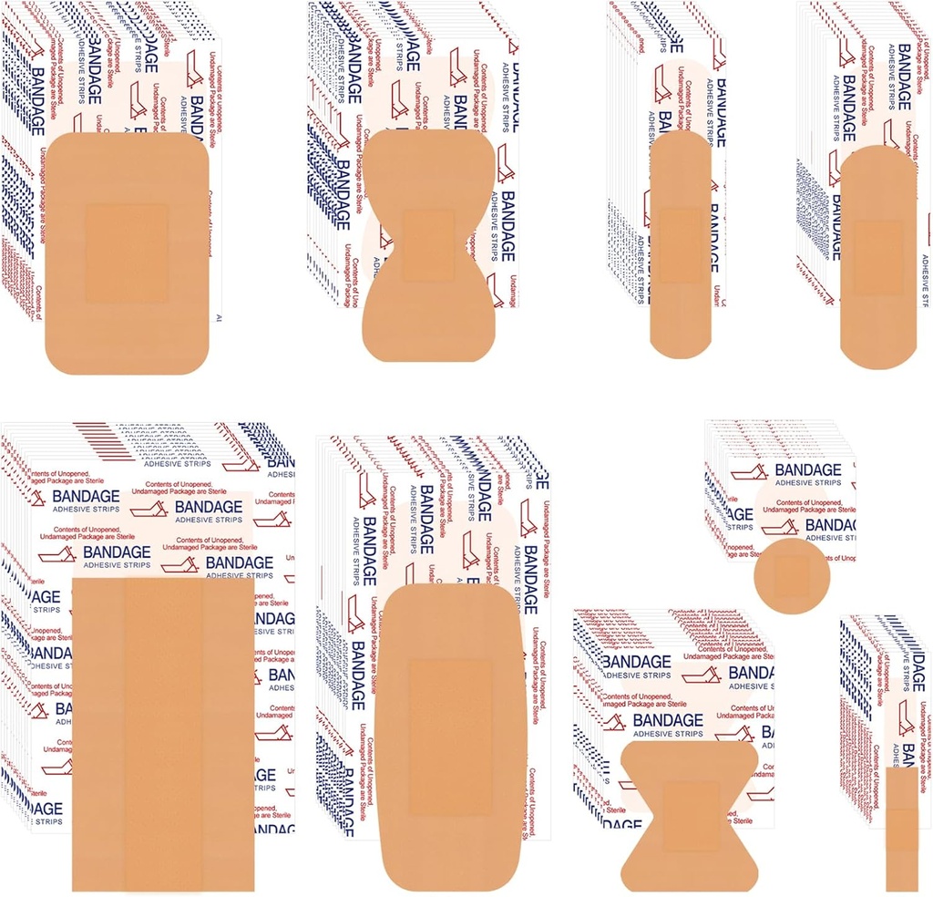 VAIPI 880 Pack Bandages Varige Pack Pack 防水指尖 各种尺寸的急救用品 各种种类的附着剂 Bandage Bluk Breatfly Breatfly Bandage for Hund Care (9种样式)