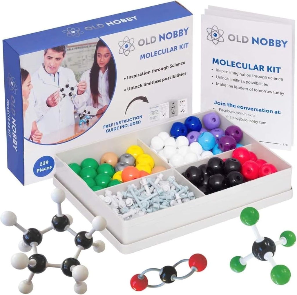 化学模型 Kit 课程 - 老诺比 240 Pc 分子集 学生有机化学 - STEM的完整分子模型 Kit,可视化原子,键和结构