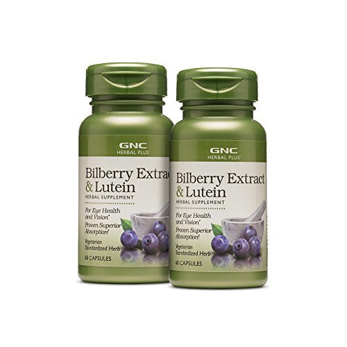 GNC 草药加Bilberry提取剂和Lutein 支持眼和视觉健康 双包(2x60个计数)