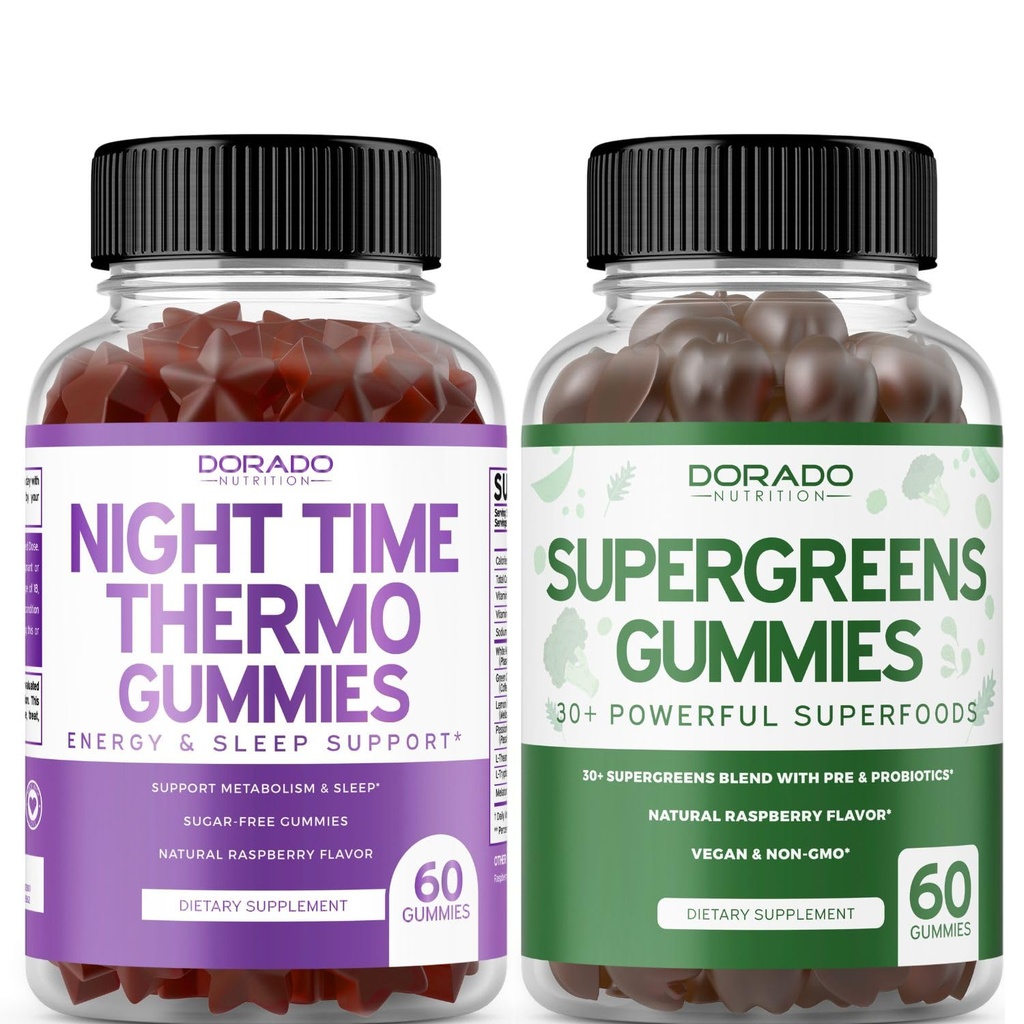 夜间肥胖燃烧器 Gummys (60 Counter) - 重量损失与代谢 糖无糖Melatonin 补充品与超绿色 Gummys (60 Counter) - 格林斯 补充品豁免支持 - 非GMO & USA Made