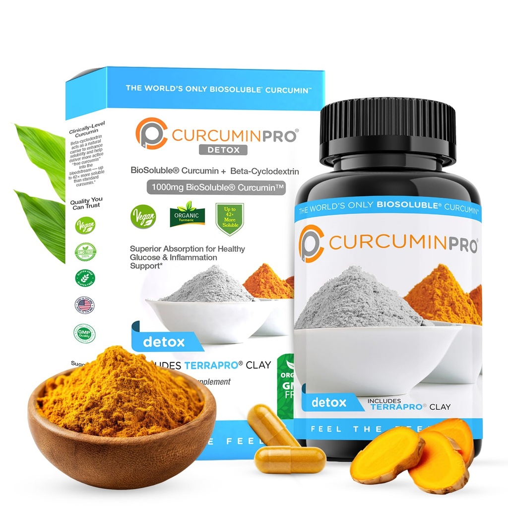 Clay + 高吸收性 Vegan Crucumin 混合剂 Gut 和 Heart Wellness → 60 Counter