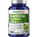 NusaPure Garcinia Cambogia 180 Veggie Capsules 1500mg (Vegetarian, Non-GMO, Vegan) (维加塔利语)