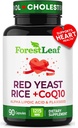 红酵母大米 1215 mg. Capsules - 外强红米大米大米 配 CoQ10 补充剂 + Alpha Lipoic Acid & Organic Flaxseed, Citrinin Free,支持心血管健康,非GMO 90 Veggie Caps