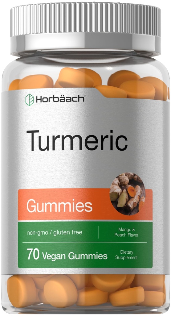 Horbäach Turmeric Gummys & 70 Counter Mango & Peach Flavor & Turmeric Curcumin with Ginger & Vegan Non-GMO & Gluten Free Supplement 互联网档案馆的存檔,存档日期2013-12-22.