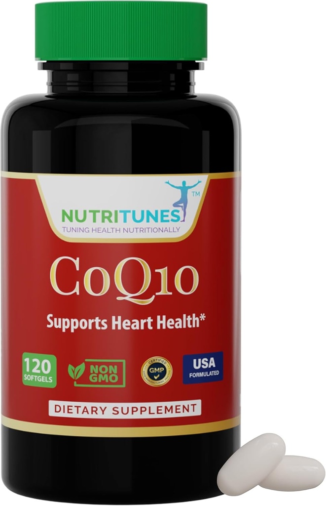 CoQ10 100mg 软胶 — 用于心脏健康、能源生产和细胞支持的高吸收抗氧化剂补充剂 — 非GMO, Gluten-Free — 120 Softgel, 4-Month Support