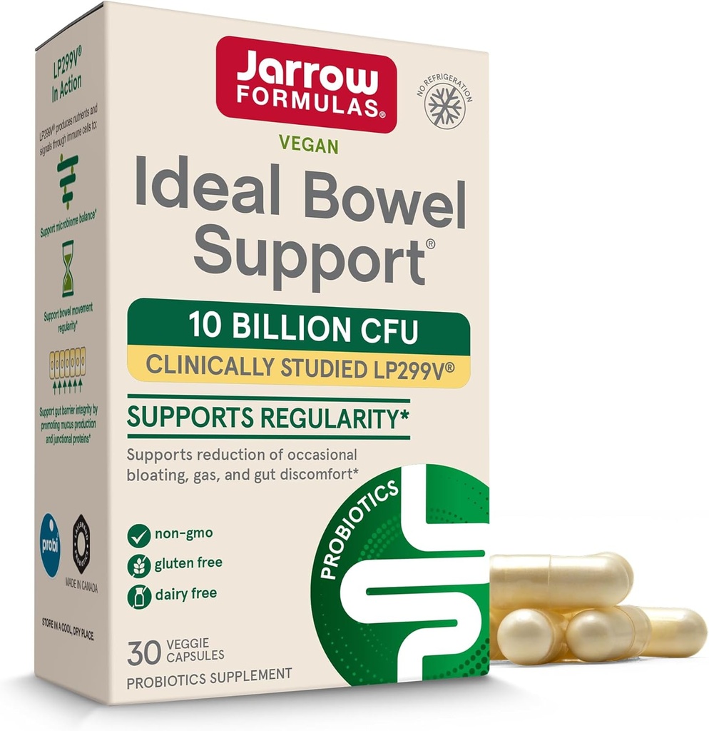 Jarrow Formulas Idese Bowel 支持 - 每人10亿个有机体 – 30个Veggie Caps - 鲍尔支持 - 减少布局,气体和肠胃不适 - 最多30个服务
