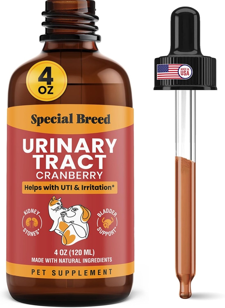 对猫和狗进行特别的泌尿道感染治疗 -- -- Cranberry UTI 补充剂、肾脏和乳汁支持,4 oz