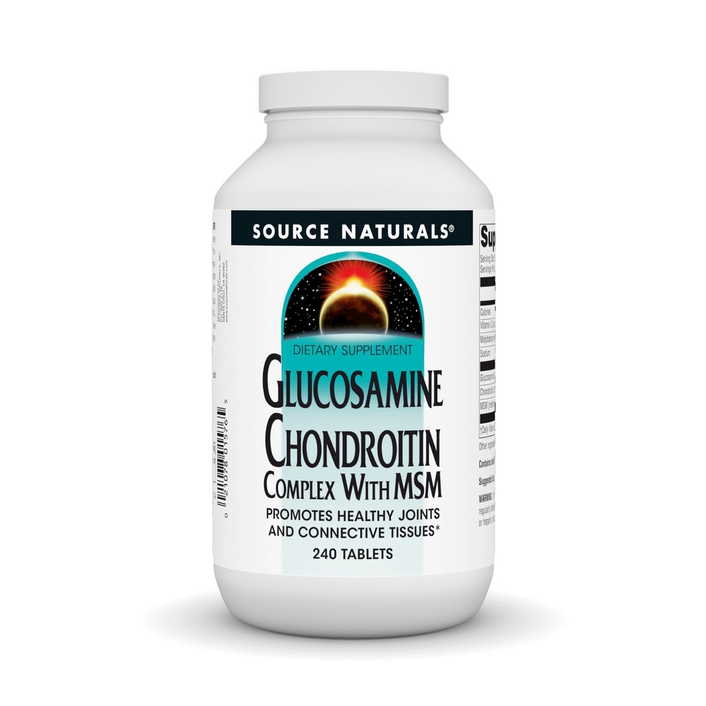 资料来源:Glucosamine Chondroitin Complex with MSM,促进健康关节和连通托苏斯* - 240块