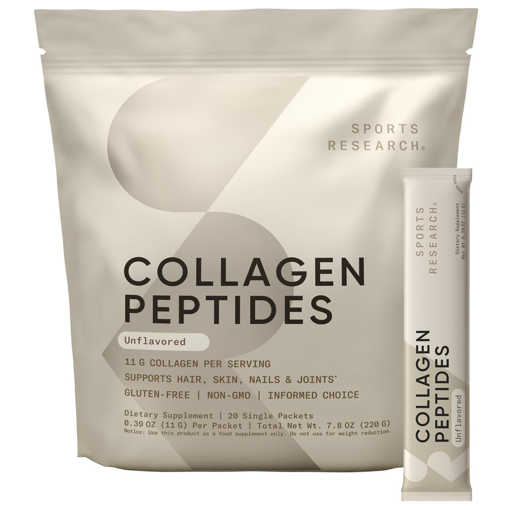 运动研究Collagen Peptides - 水解1型和3型Collagen 蛋白质补充型健康皮肤,钉子,和联合型 - 易混合重要营养素和蛋白质,女性和男性Collagen