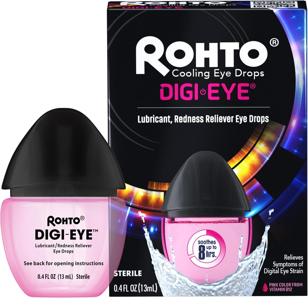 Rohto Digi-Eye Digi-Eye Digital Eye Strain Eye Drops,来自数字Eye Strain症状的冷却Eye Strain Relief, Long-Lasting, Sooting Eye Relief, Eye Digi-Eye Digi-Eye Digi-Eye Digi-Eye Drain Ele Drops, 冷却Eye Strain Relife from Digital Eye Strain Symptoms, Long-Lasting, Sooting Ele Relife, 红眼滴,疲倦眼 0.4 fl z 瓶(2套)