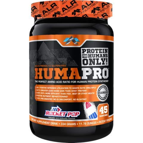 Humapro 由ALR工业 Premium Protien Powder,Rocket Pop,334 Grams,Huma 蛋白粉为510%的大利安弥撒 - 美味水果火焰补充饮料混合,完美氨酸比,30