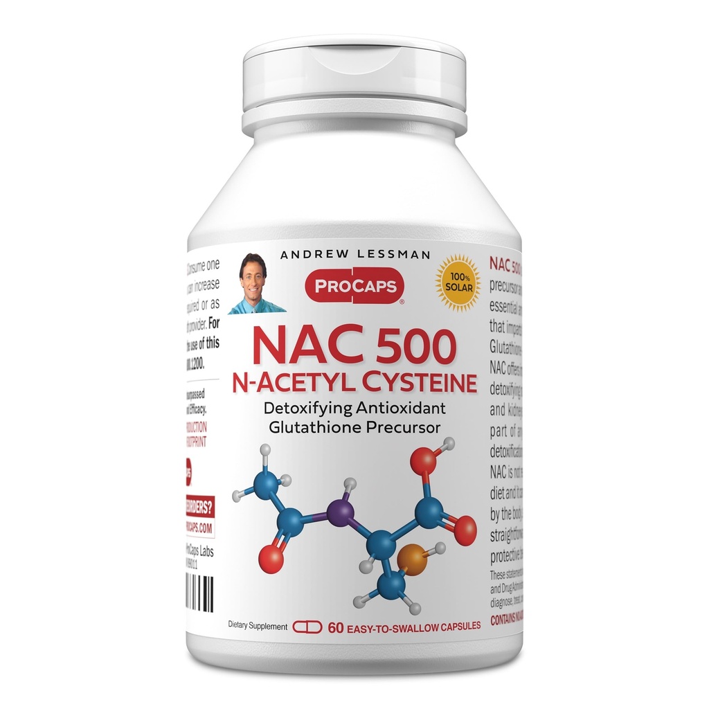 安卓·勒斯曼 NAC-500 N-乙酰基 Cysteine 60 Capsules - 帮助战斗日报 登上达木格自由激进者,保护大脑,心脏,肺,肝,肾. 解毒抗氧化剂. 无附加