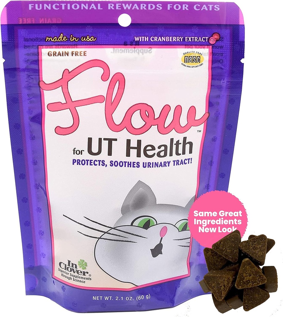Clover Flow Soft Chews for Cats. 每日支持UT健康. 与自然成份一起科学设计,以保持自然流动的尿道