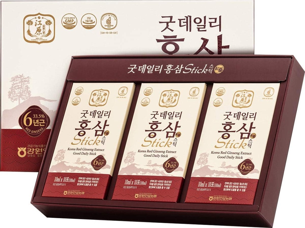 [Gangwoninsam] 韩国红金生 提取好日记 30 统计 – 包含6年韩国红金生 提取 韩国食品 个人包装 0.35 f.oz (10ml), 3 X 10 Count Box