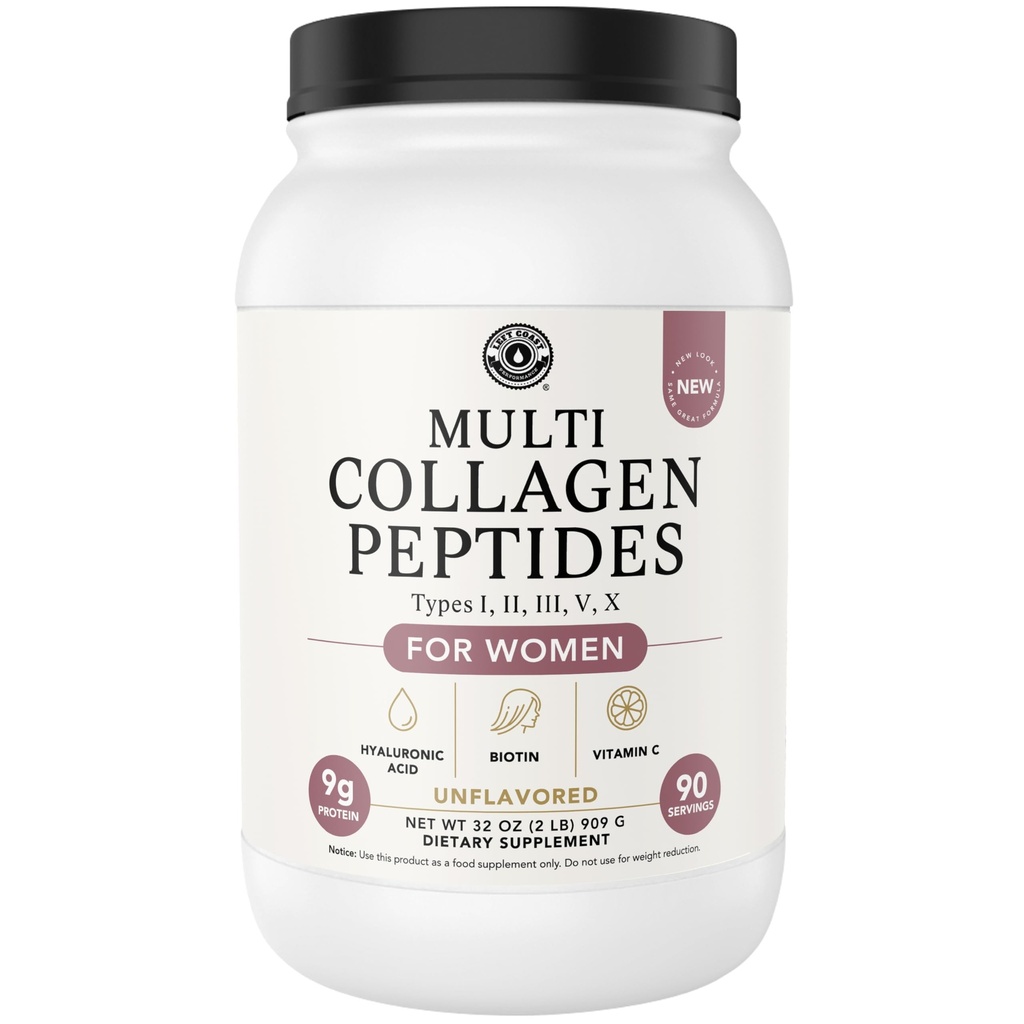 含有Biotin,Hyaluronic Acid,维生素C(价值大小2lb)的多Collagen Powder → 水解Collagen补充物(第I,II,III,V,X类). 头发、皮肤、钉子