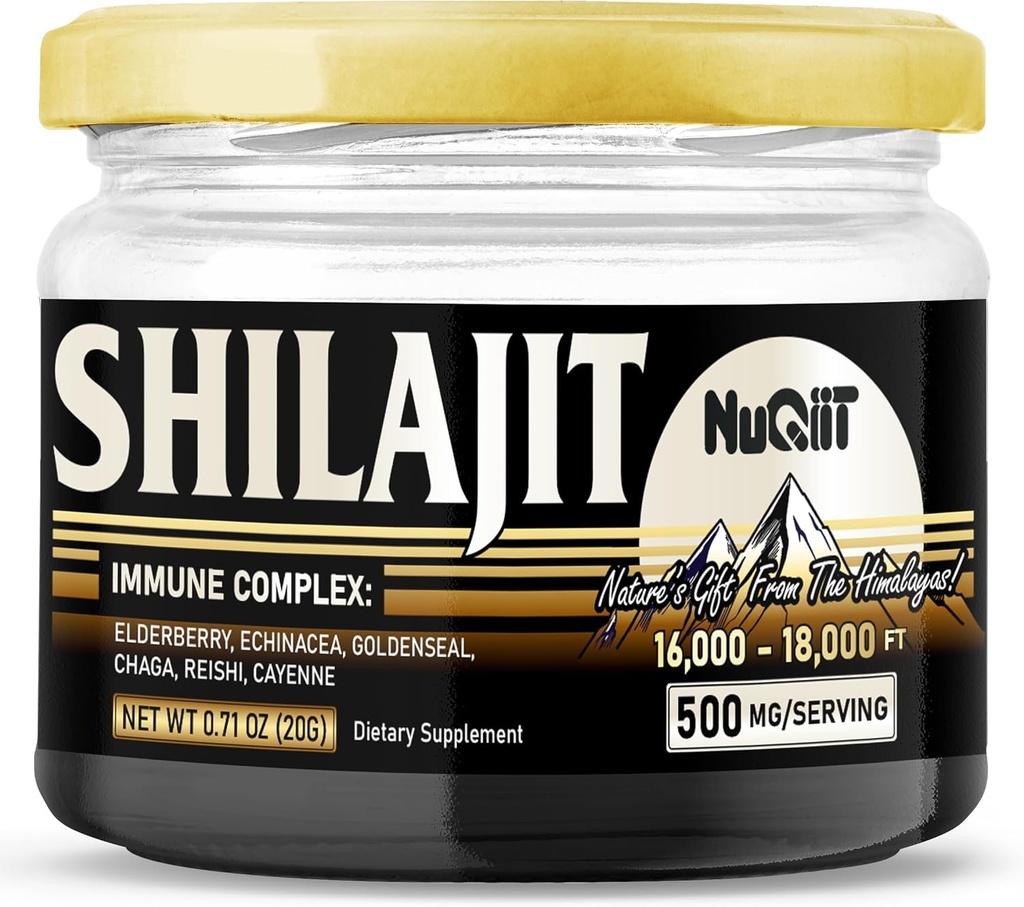 20 Gr - Shilajit Resinand Immune 支持混合长老莓、Echinacea、Goldenseal、Chaga、Reishi和Cayenne
