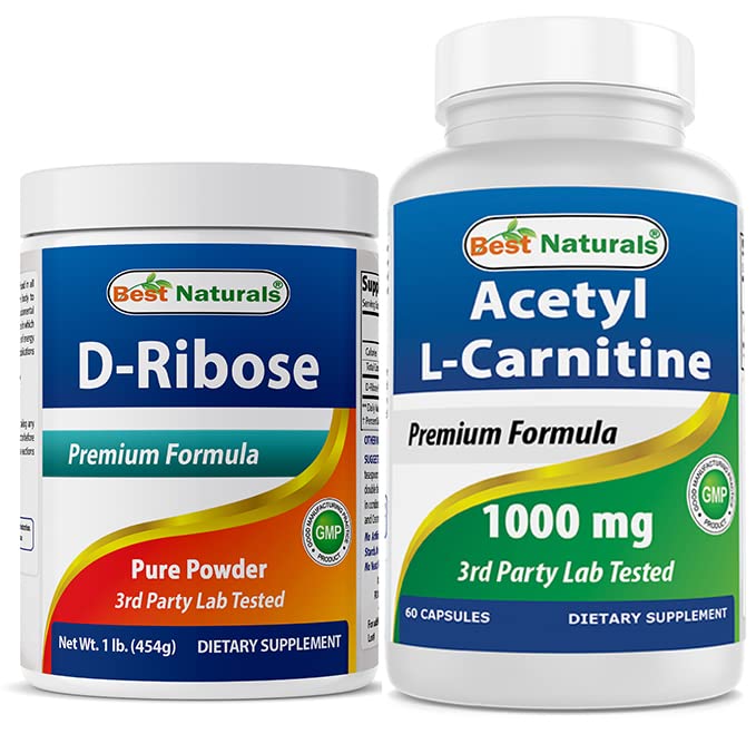 最佳天然剂 D- Ribose Powder 1 英镑和乙酰L-Carnitine 1000毫克