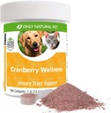 只有天然宠物 Cranberry Wellness 对狗和猫的抗氧化剂粉剂 - 营养用Berry粉剂补充 尿道切除术 健康用维生素 C - 110
