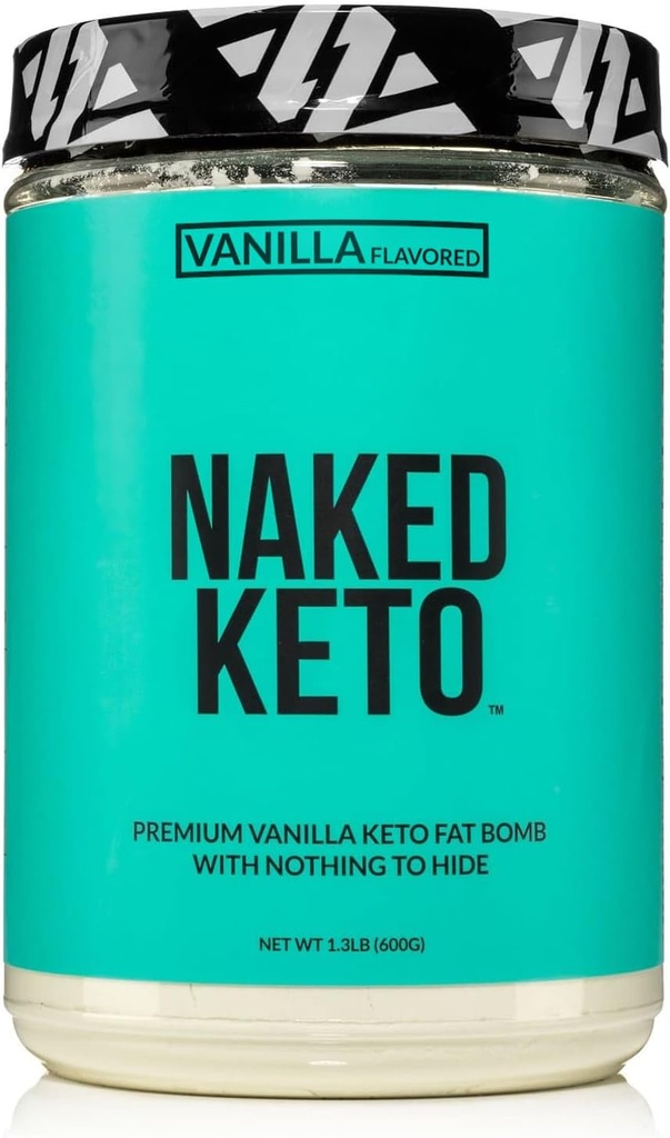 裸体香草 Keto - Premium Vanilla Keto Fat 炸弹粉 - 无人工制品 - Gluten-Free Keto 炸弹 Vanilla Mct 石油粉 - 无Gmos - 1.3 Lb