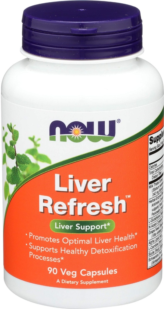 Now Foods Supplements, Liver 刷新TM 配有 Milk Thetle 提取器和独特的 Herb-Enzyme 混合物,90 Veg Capsules
