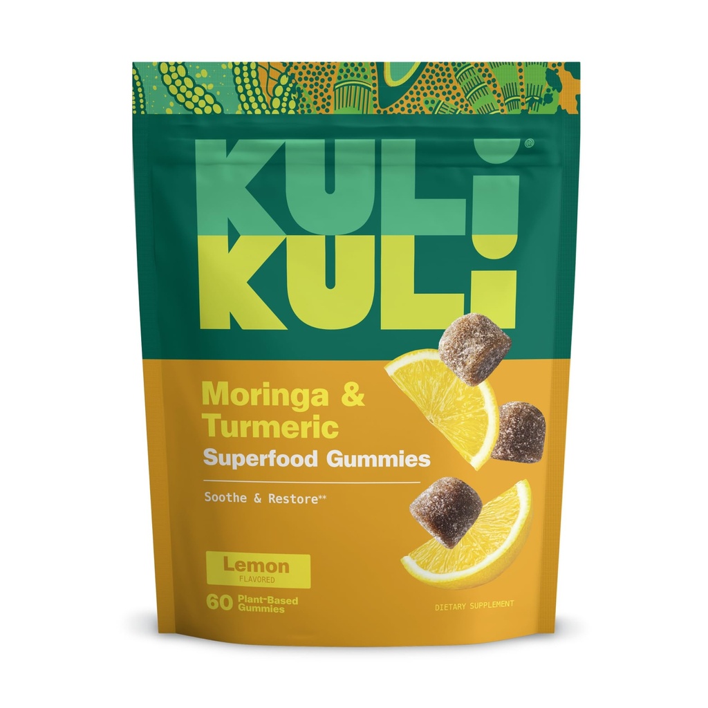 Kuli Kuli 超级能源 Gummys - 配有莫林加的能源补充,咖啡因-无天然能源促进器 - 60 非GMO,Gluten-Free Moringa Gummys