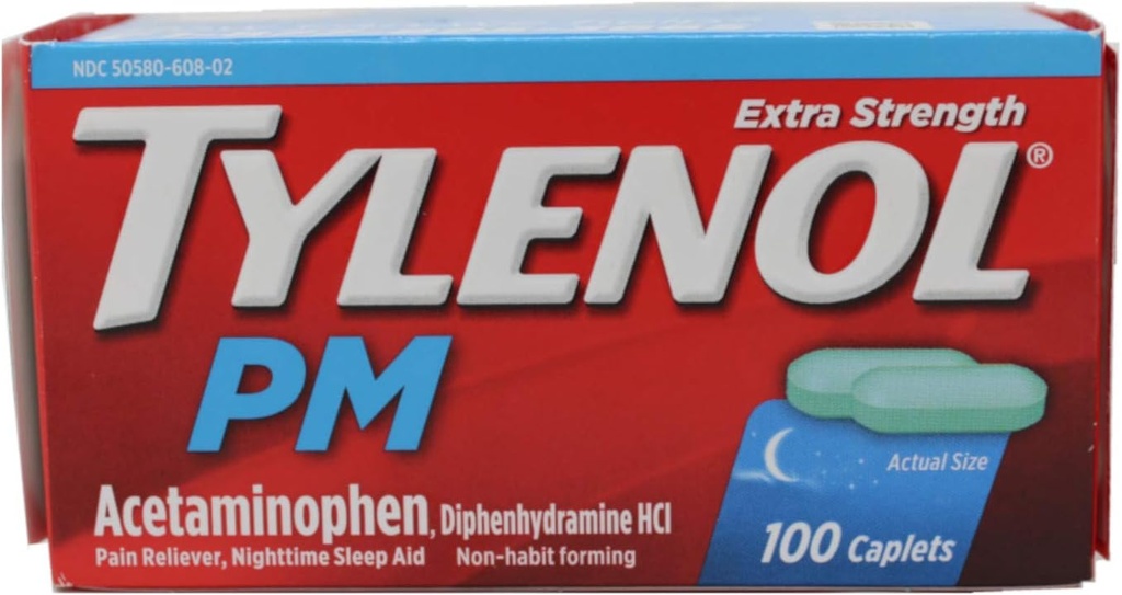 TYLENOL PM 超强疼痛解脱者/夜间睡眠援助100ea