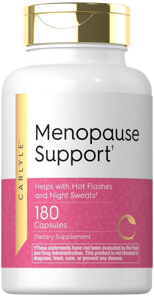 Carlyle Menopause 女性补充 + 180 Capsules + 帮助热闪电和夜汗 + 非 GMO, Gluten Free Menopause 支持