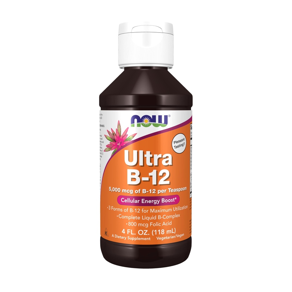 Now Foods Supplements, Ultra B-12,液体,800毫克叶酸,细胞能源生产*,4-Ounce