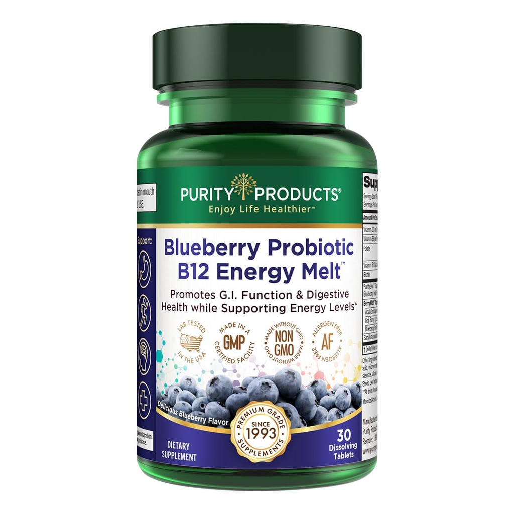 纯度产品 蓝莓 Probiotic B12 能量熔融 临床 Probiotic - 有机蓝莓 甲基Cobalamin B-12-30 熔融