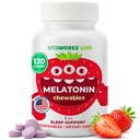 儿童 Melatonin 1 mg 可与L Theanine、Chamomile和Lemon Balm 提取的可切片- 天然Berry Flavor- 帮助跌倒和保持睡眠- 儿童120