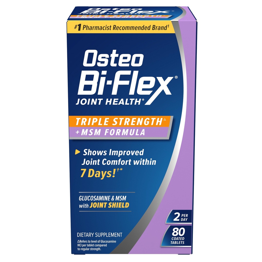 Osteo Bi-Flex 三重强度(5) 与MSM,Glucosamine联合健康补编,合肥板块,80个计数