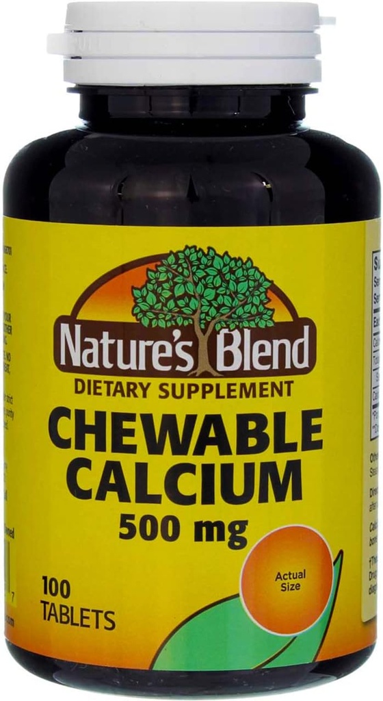 Nature's Blend Chewable Calcium 500 mg, 100 平板电脑(3页)
