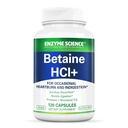 酶 科学 Betaine HCl with Pepsin - 低胃酸补充剂 - Betaine 氢氯化物补充剂 - 消化酶 - Enzimas 消化酶 - 120 Capsules