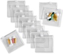 Zippered Pill Pouch Bags - 12 Pcs, 幻灯片锁清塑胶迷你袋, 免费的药丸维生素, 补充品, 药品, 珠宝, 手工艺品, 小物品 - 自封, 可再使用, 旅行友好