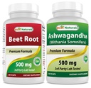 甜菜根粉 500 Mg & Ashwagandha 提取 500 Mg