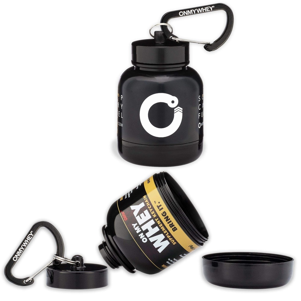 On MyWhey - 蛋白质粉末和补充漏斗键链,可移植至去的健身、健身、健身和旅行集装箱 - TSA批准,Combo 2-Pack w/ 1 Modern & 1 Classic