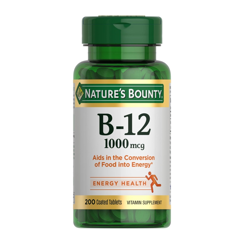 自然丰产维生素B121000mcg 补充,支持能量代谢,200Ct