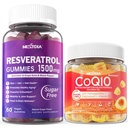 不含糖的Resveratrol Gummys 1500mg + CoQ10 200mg 100mg 用镁填充Gummys 支持健康老化和长寿