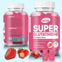 超级谷氨酸Collagen Glow Gummys,Glutathione 皮肤护理 - 皮肤亮亮 - Gummys Collagen - 抗衰老 L-Glutathione - 海洋Collagen & 维生素