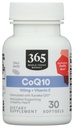 365 由全食品市场, CoQ10 100 MG 加维生素 E, 30 Counter