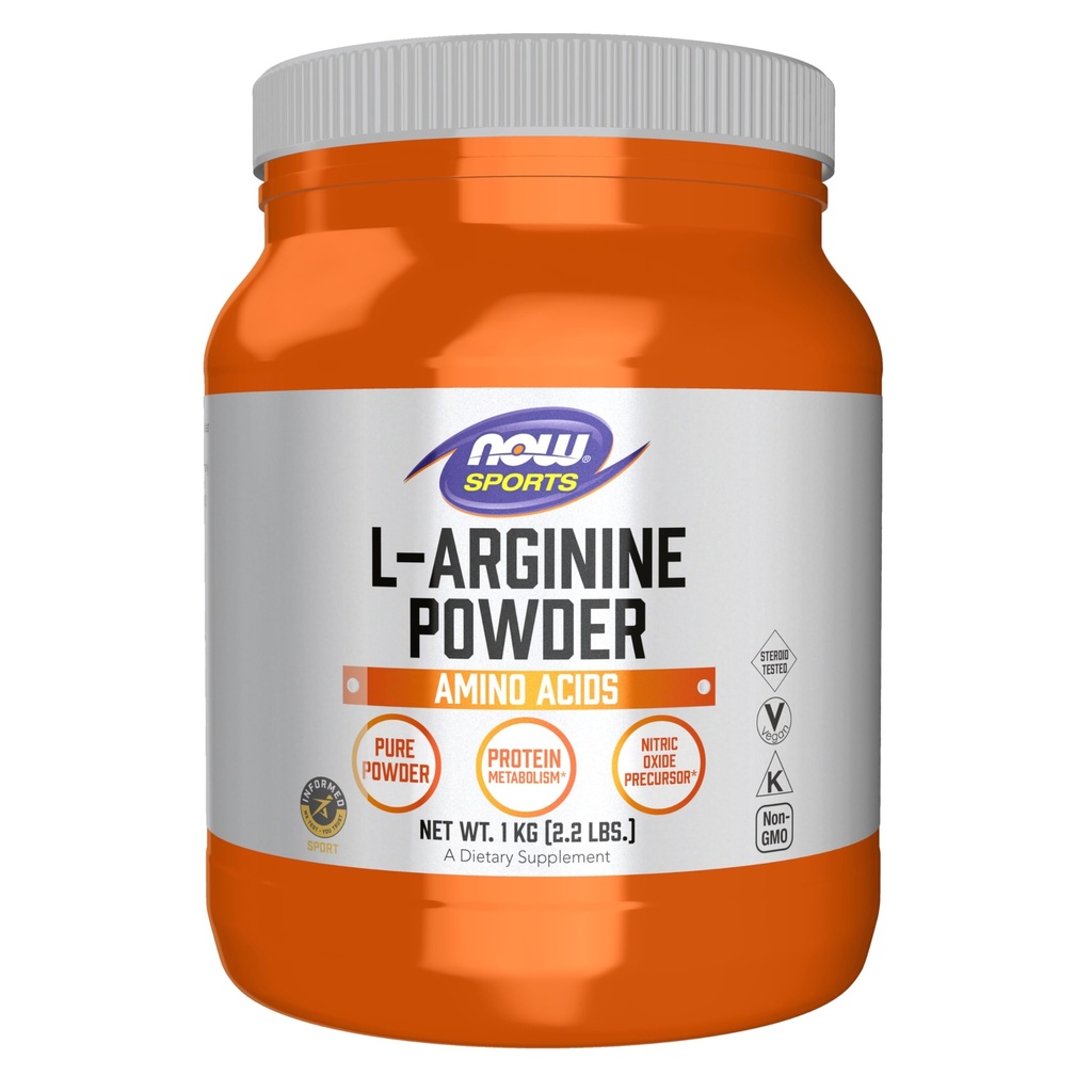 Now Foods 运动营养, L- Arginine Powder, Nitric Oxide 前体, 氨基酸, 2.2-Pund