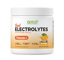 焦点+ 橙 nootropic 电解液:用于认知增强的水分和脑部支持,记忆,浓度 - Citicoline,有机咖啡因,甲基B12 - 在美国制造