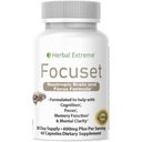 Focuset Nootropotics Brain and Focus Formula. 90 Capsules 二甲基氨基乙醇(DMAE Bitartrate),L-Glutamine,L-Tyrosine,GABA,Bacopa and More, White (美国化学和化学研究所)