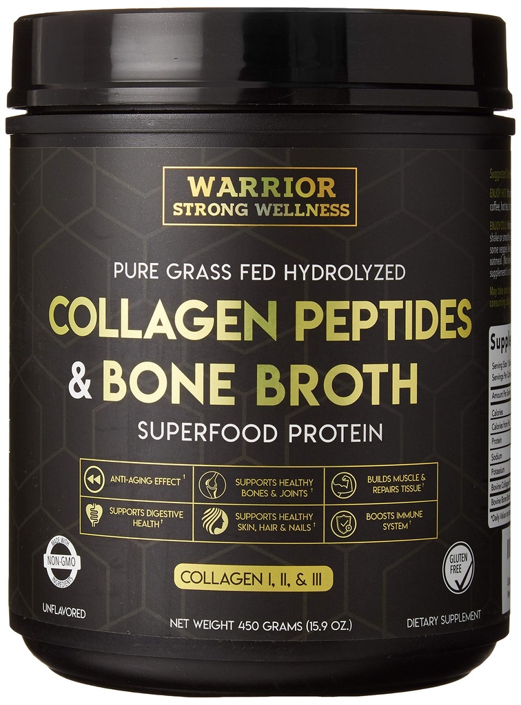 青霉素(Premium Collagen) Peptides Bone Broth Powder:草药水解Collagen Boost for health Skin, Nails, hair, 关节, 肌肉, 骨骼, 消化, Keto 友好, 不受欢迎