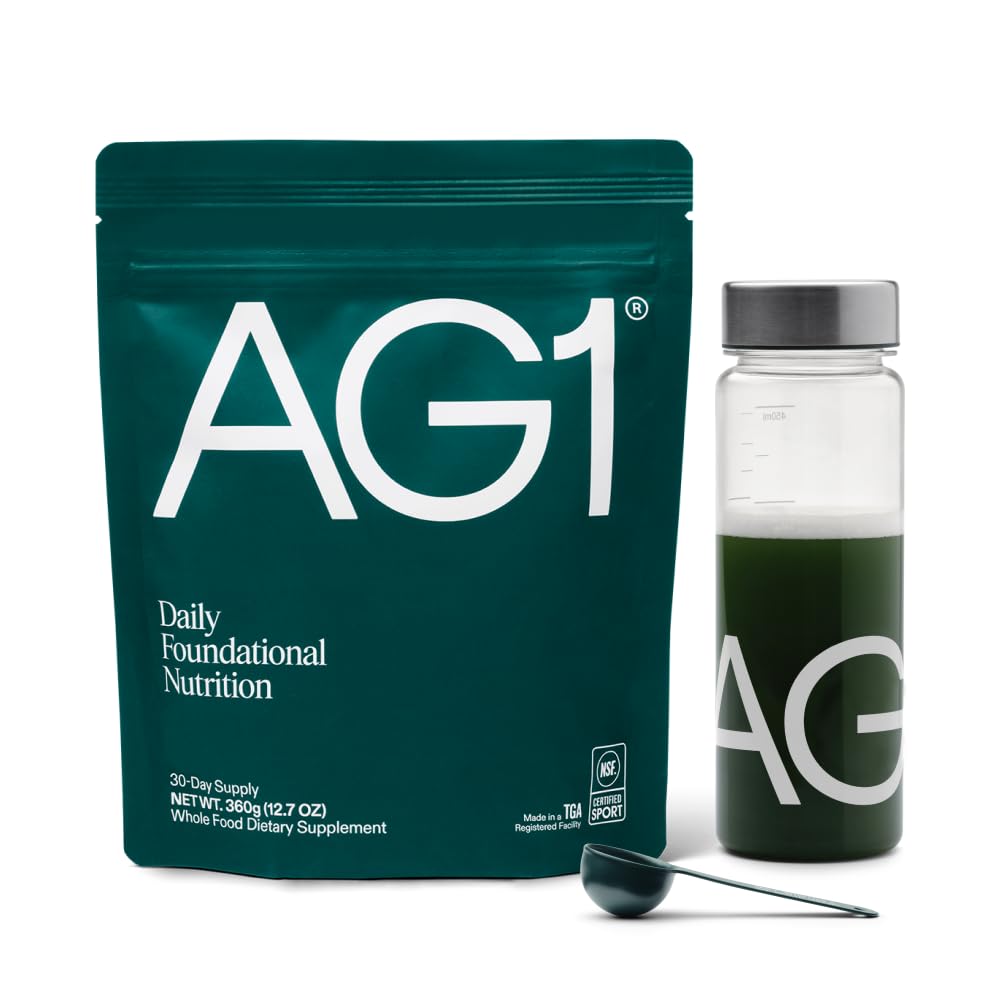 AG1 绿皮粉补充品 改善古特健康 多维他明 Probiotic , Gluten Free, Vegan 和 Keto Friendly QQ Shaker & Scoop 包括75种维生素(Athtic Greens),经典公式