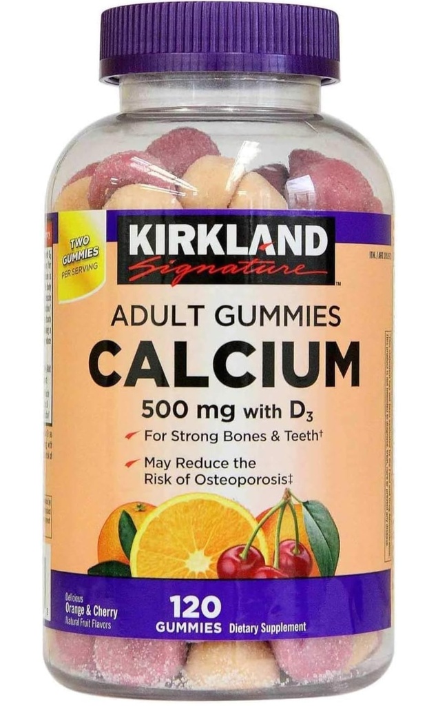 柯克兰 Chewable Calcium 配有维生素D3 成人古米,120 cm x 1瓶