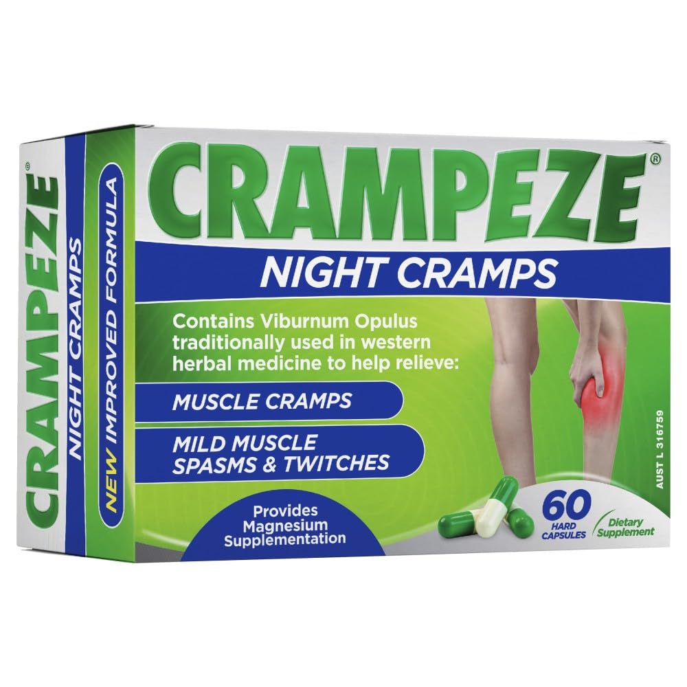 Crampeze Night Cramps 肌肉硬化、螺旋和疲倦腿的自然救护 60顶盖
