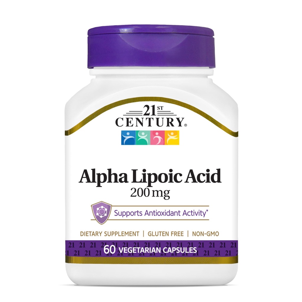 21世纪保健 Alpha Lipoic Acid 200 mg, 60 Contegetarian Capsules
