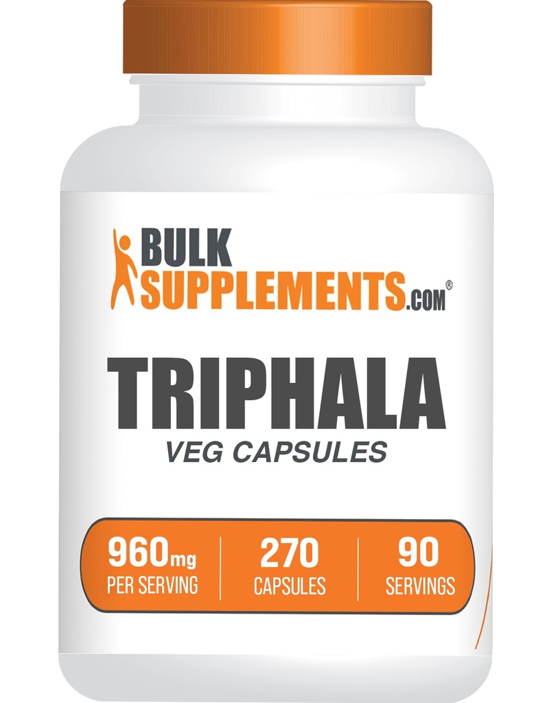 Bulk Assupports.com Triphala Capsules - Triphala Ammla, Haritaki, 和 Bibhitaki - Free, 3 Capsules 每人服役, 270个(一包)