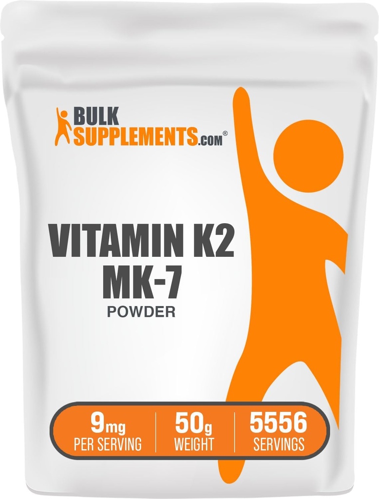 Bulk Assupports.com 维生素 K2 粉末 - 维生素 K2 MK-7,作为 Menaquinone 粉末 - K2 维生素补充 健康,Gluten Free,每服9mg,50g (1.8 oz) (Pack of 1).